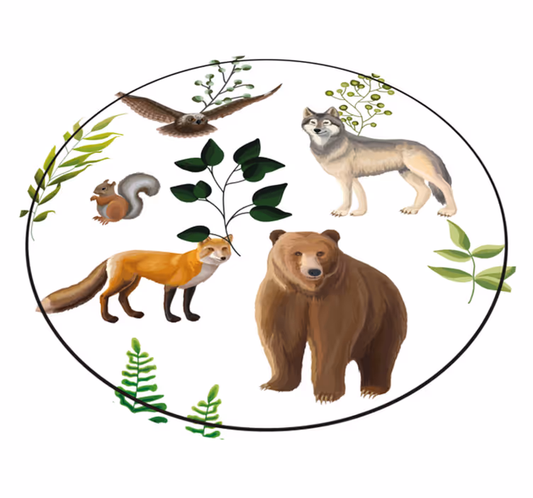 Flere dyr design dyre vinyl teppe - Tenstickers