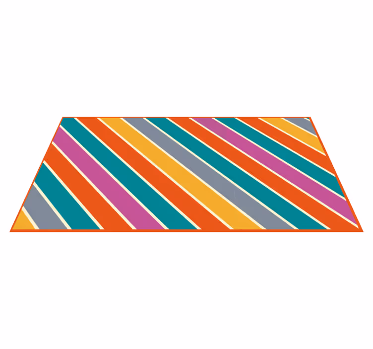 Fargerik stripete overflate vinyl teppe stue - Tenstickers
