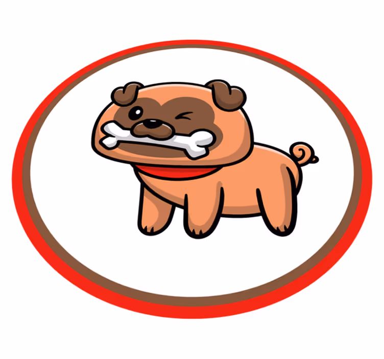 Søt hund, på, ei, hvit bakgrunn, animal, rug - Tenstickers
