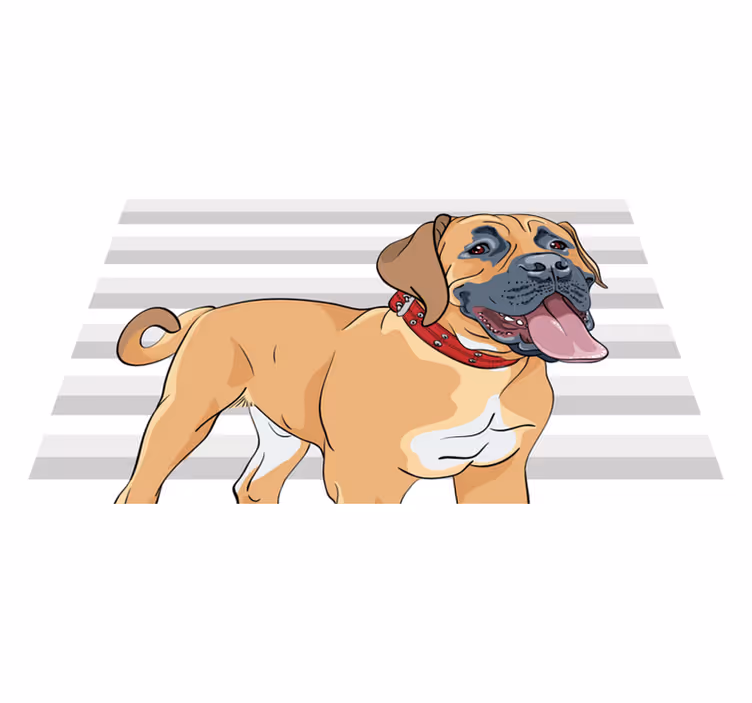 Pesende mastiff-illustrasjon vinyl teppe dyr - Tenstickers