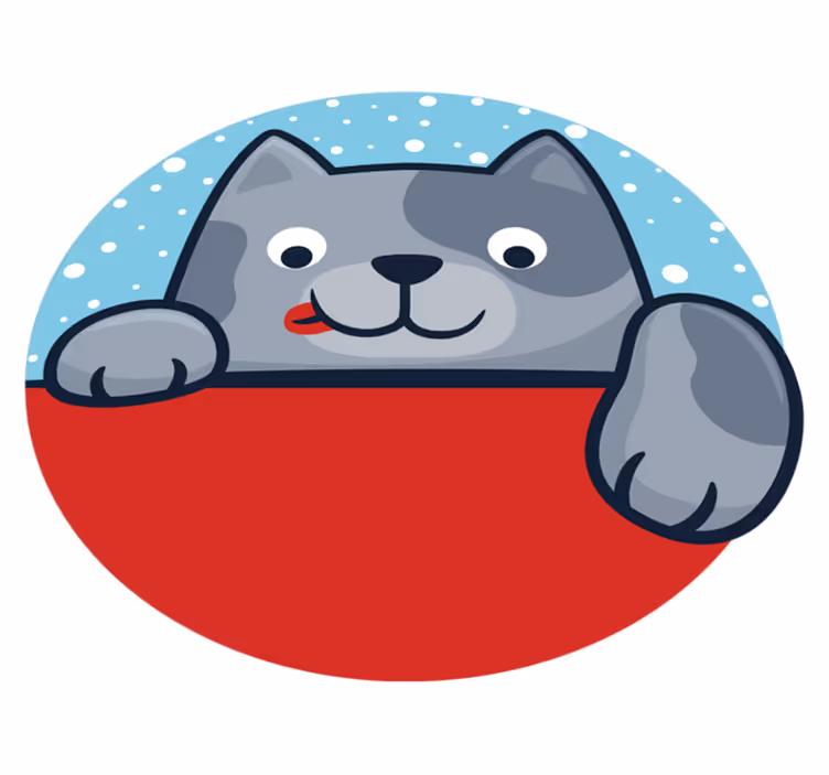 Sjarmerende kattillustrasjon vinyl teppe dyr - Tenstickers