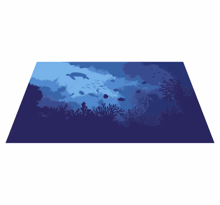 Under vann liv hav natur vinyl teppe - Tenstickers