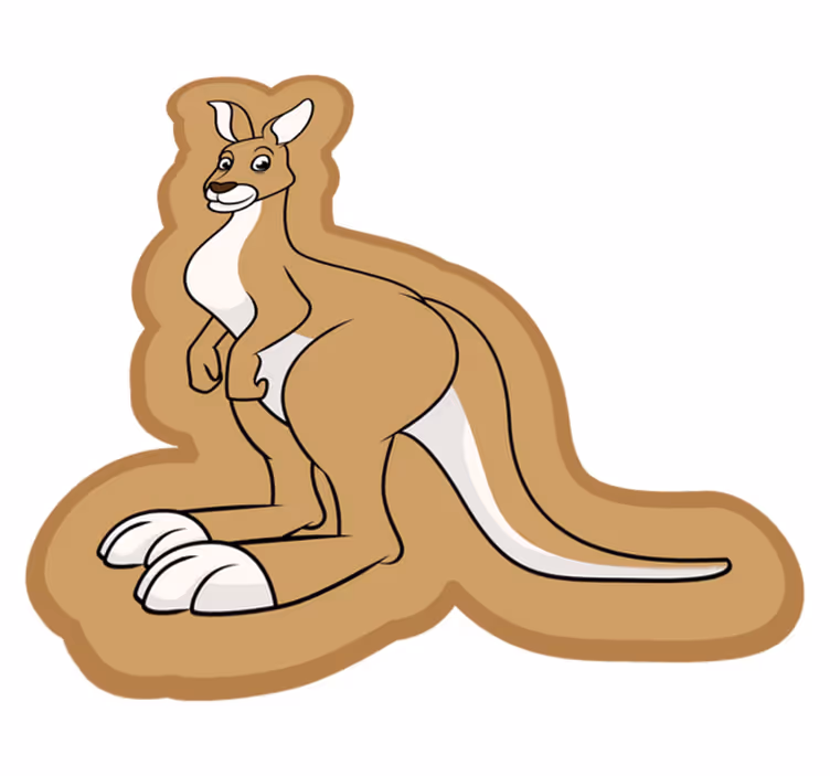 Kult tegneserie kenguru dyre vinyl teppe - Tenstickers