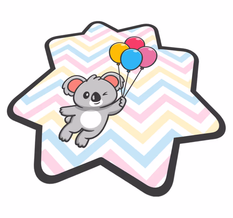 Leken koalaballong vinyl teppe spedbarn - Tenstickers