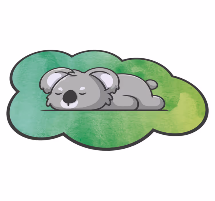 Sovende koala på bakken dyre vinyl teppe - Tenstickers