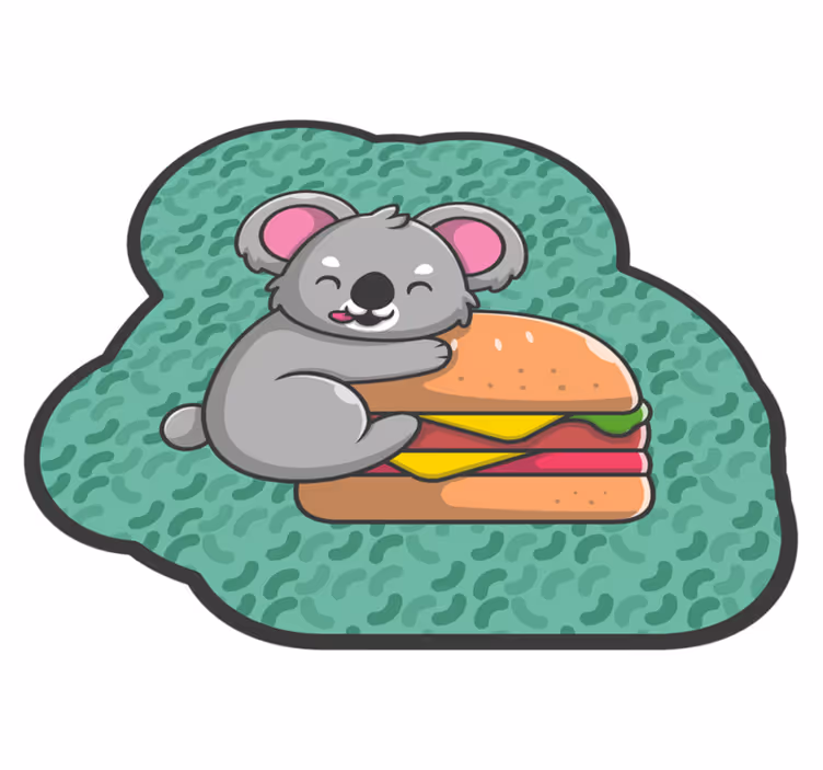 Sulten koala på hamburgerdyrteppe - Tenstickers