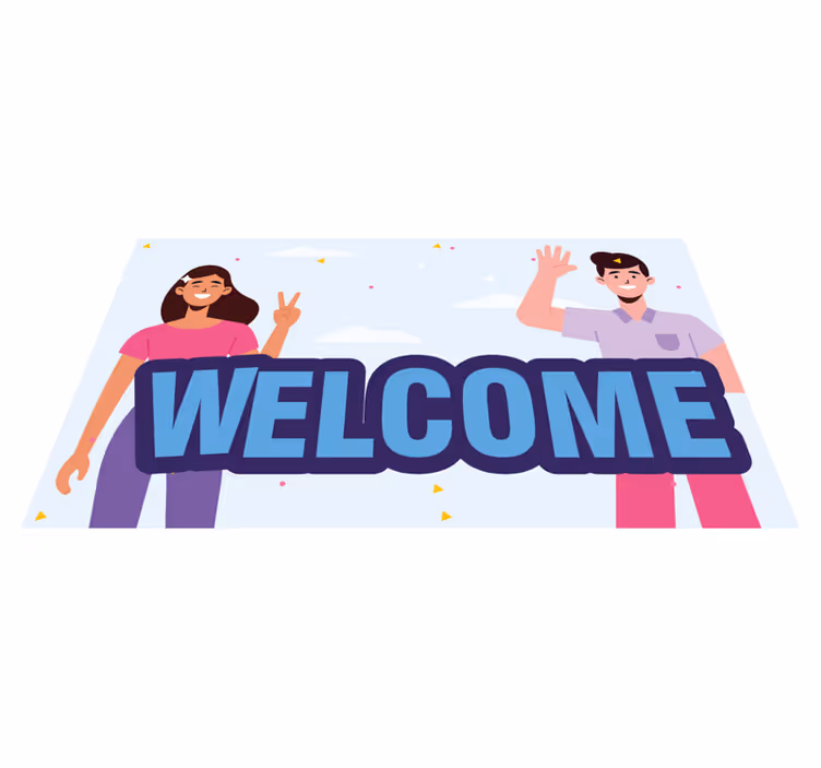 Velkomsthilsener vinyl teppe mottak - Tenstickers