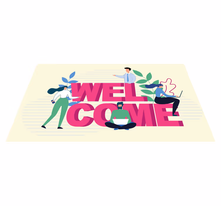 Profesjonell velkomst vinyl teppe kontor - Tenstickers