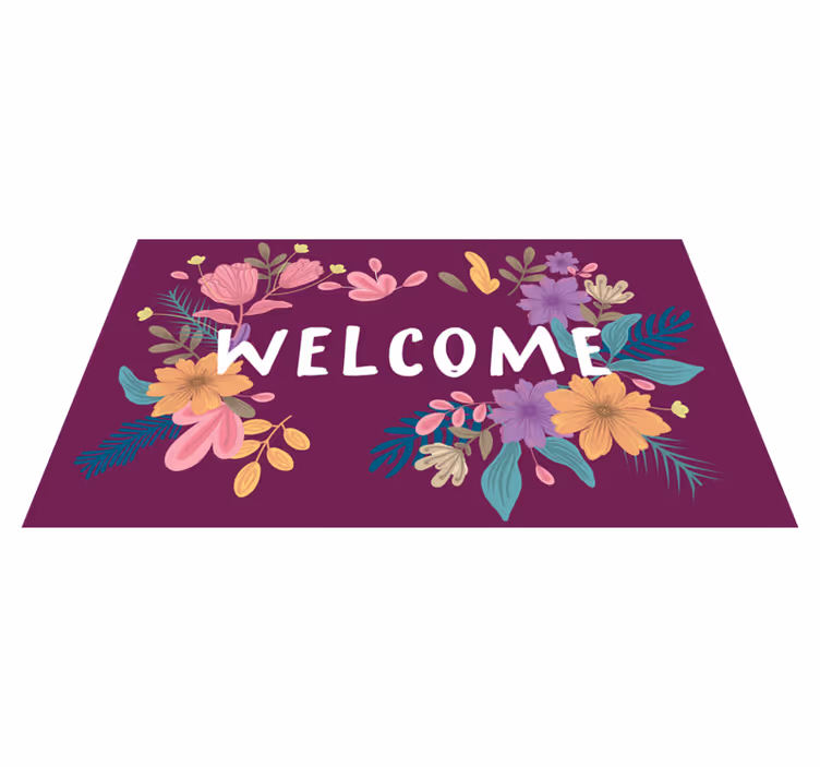 Blomstervelkomstskilt vinyl teppe mottak - Tenstickers