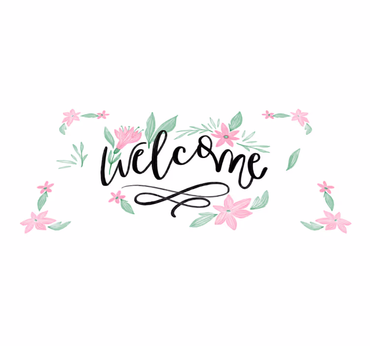 Blomster velkomstkonsept inngangsparti fliser - Tenstickers