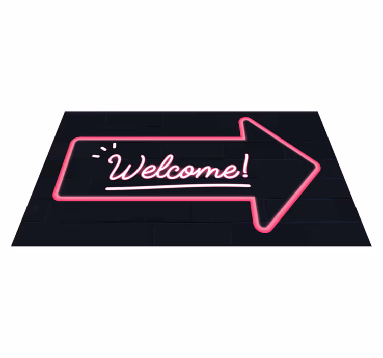 Velkomstskilt innlegg med neon inngangsparti fliser - Tenstickers
