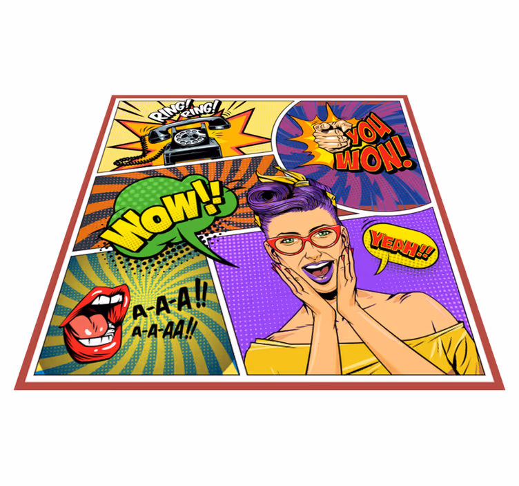 Tegneserie lyse striper soverommet vinyl teppe - Tenstickers