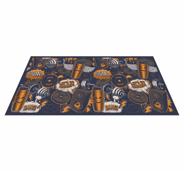 Tegneserie graffiti stiler soverom vinyl teppe - Tenstickers