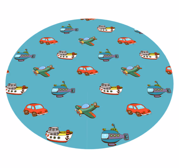 Leketøyskjøretøy eventyr vinyl teppe baby - Tenstickers