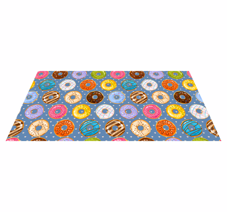Doughnut dessert bakgrunn soverommet vinyl teppe - Tenstickers