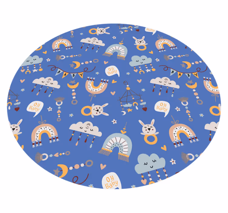 Mønster med baby leker soverommet vinyl teppe - Tenstickers
