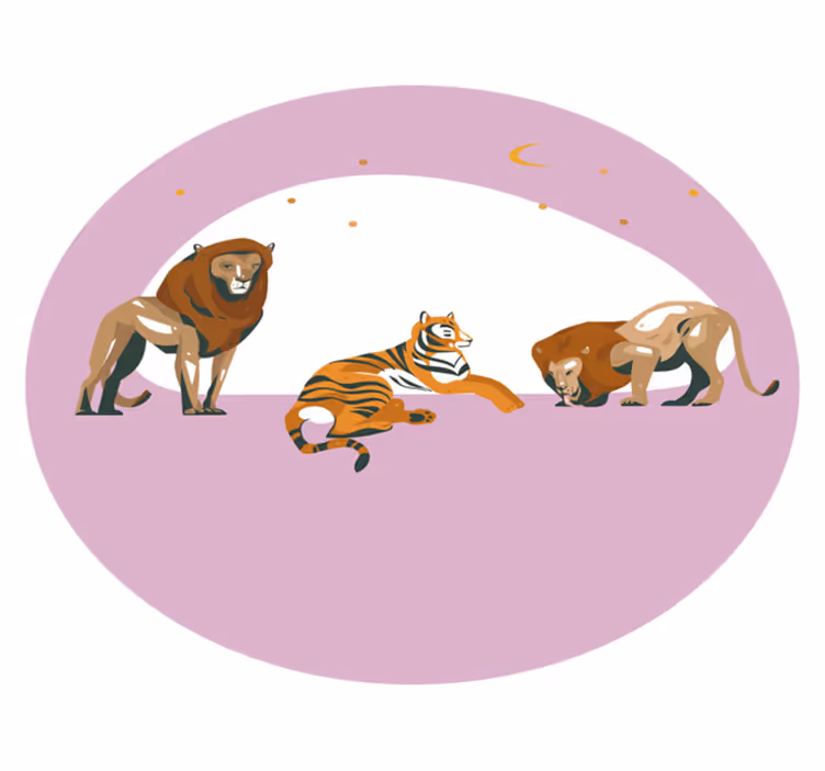 Safari ville dyr vinyl teppe dyr - Tenstickers