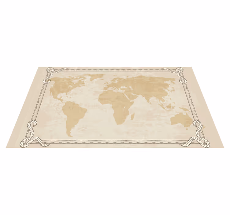 1900-tallet beige verdenskart vinylteppe - Tenstickers
