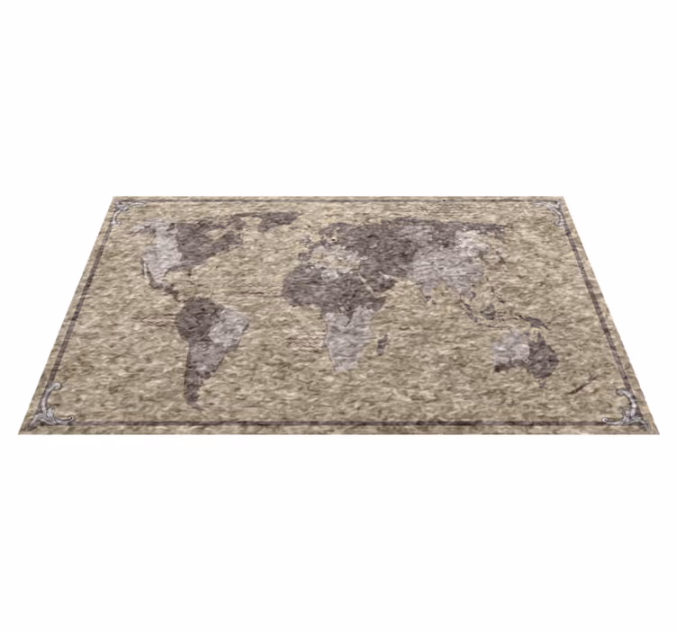 Vinyl teppe verdenskart global kartillustrasjon - Tenstickers