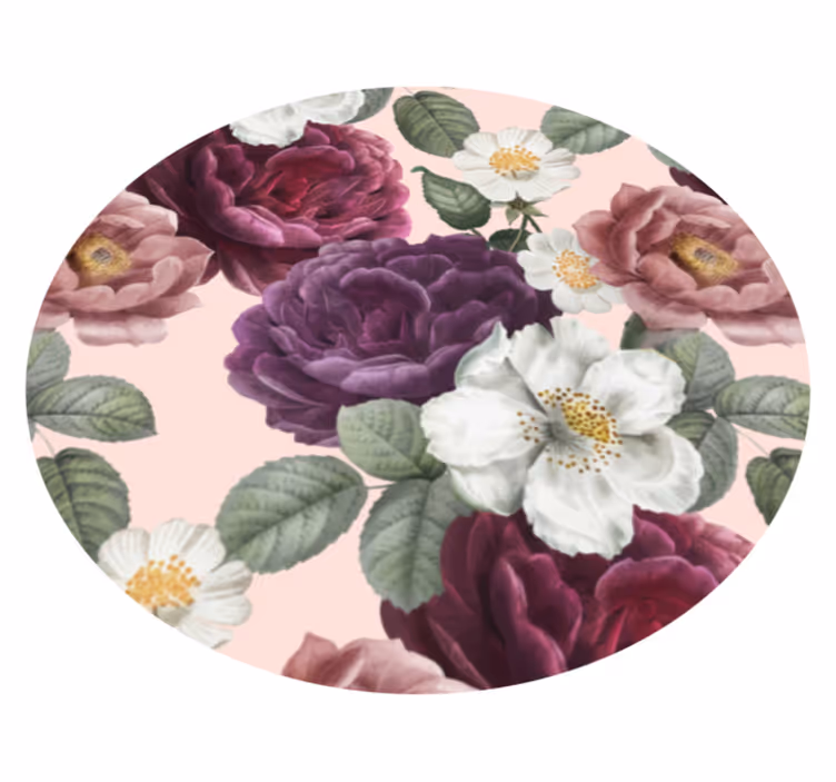 Rosa rød blomst uskarpt blomsterteppe - Tenstickers