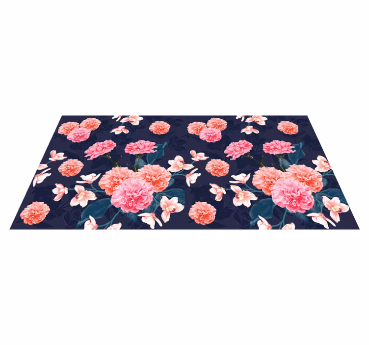 Botanisk drømmemotiv vinyl teppe blomster og planter - Tenstickers