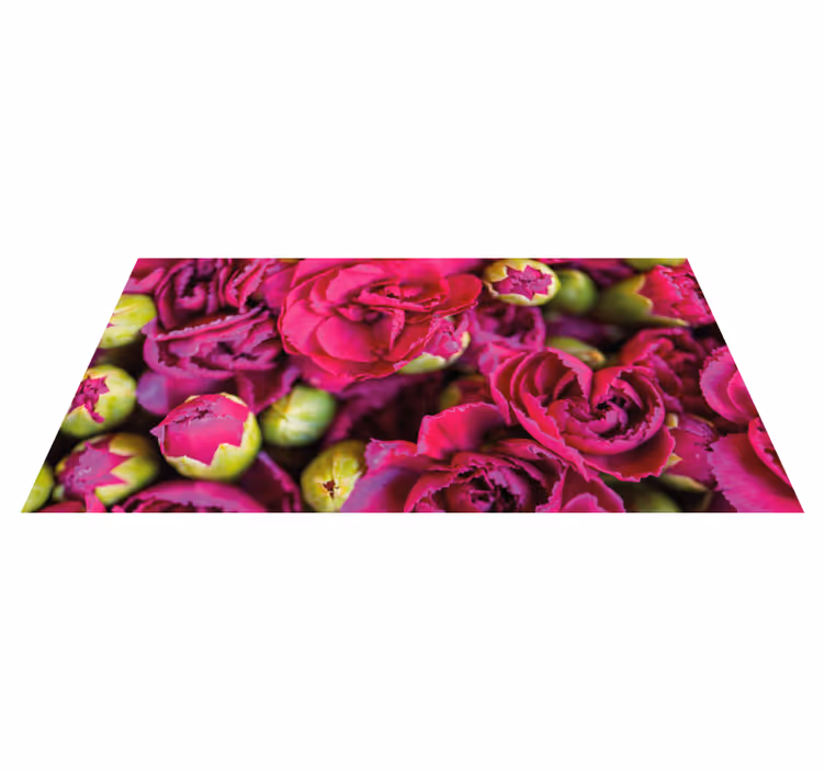 Vibrante blomster i vinyl teppe blomster og planter - Tenstickers