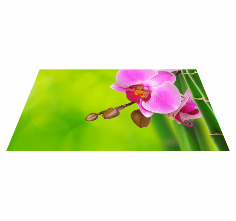 Orkide og bambus blomsterteppe - Tenstickers