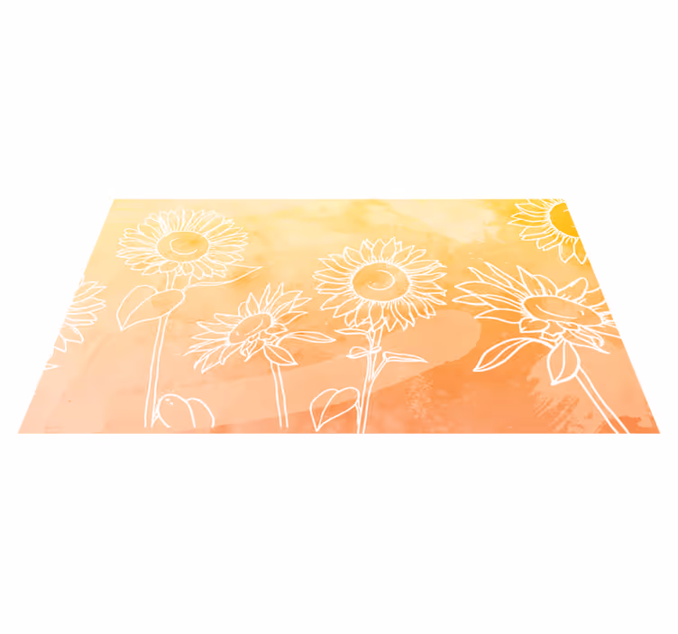 Solsikkeblomstdesign vinyl teppe blomster og planter - Tenstickers