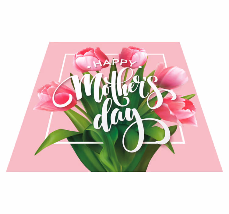 Lykkelig morsdag tulipan blomsterteppe - Tenstickers