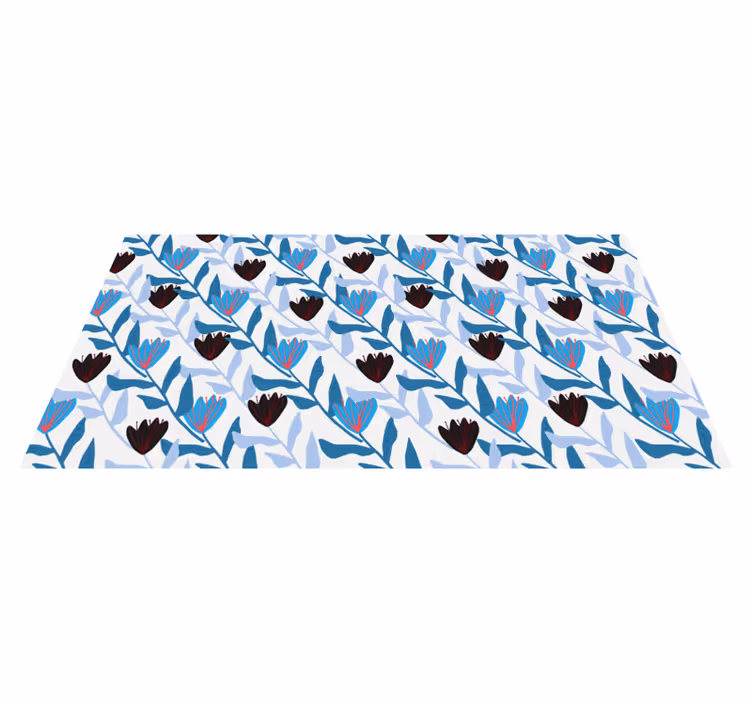 Botanisk bladarrangement vinyl teppe blomster og planter - Tenstickers