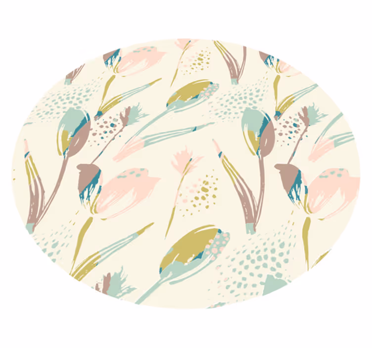 Tulipan mønster blomster vinyl teppe - Tenstickers