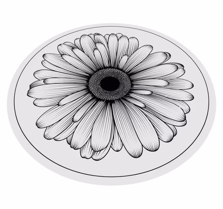 Runde tusenfryd blomst blomster vinyl teppe - Tenstickers