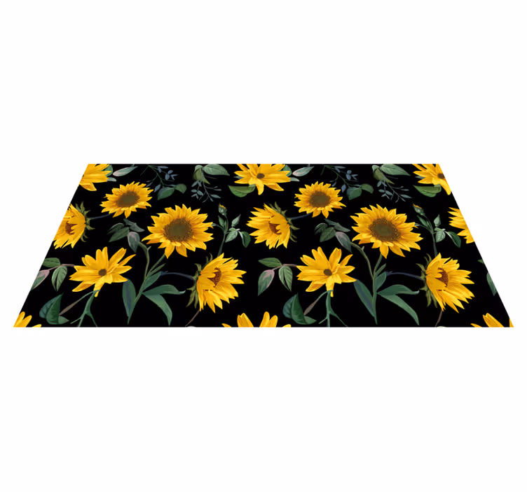 Solsikke blomstermønster vinyl teppe blomster og planter - Tenstickers