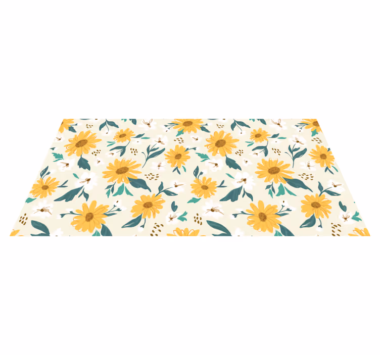 Muntert blomstermønster vinyl teppe blomster og planter - Tenstickers