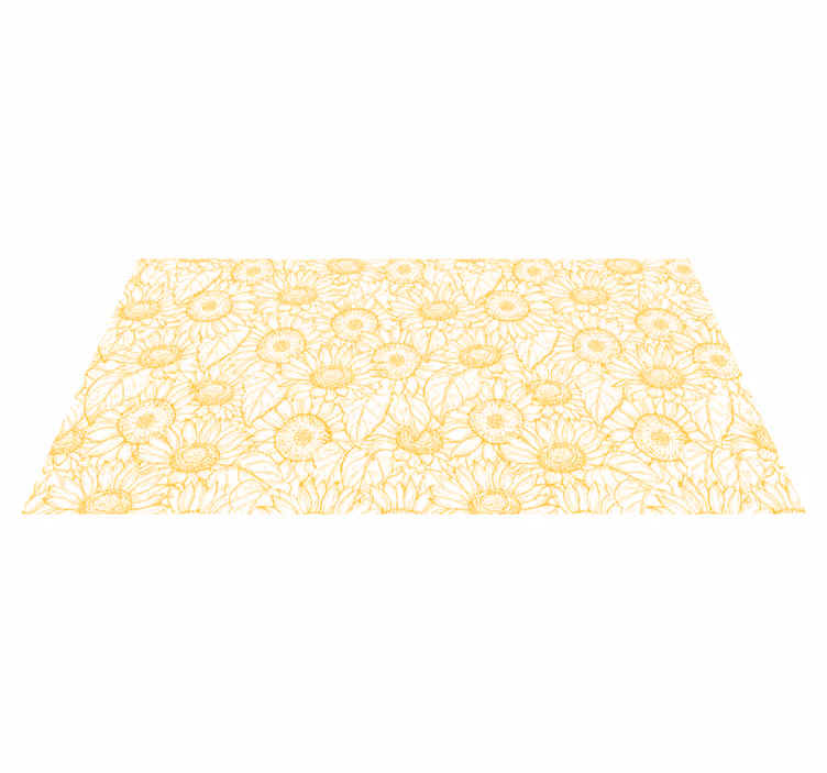 Solsikkemotiv vinyl teppe blomster og planter - Tenstickers