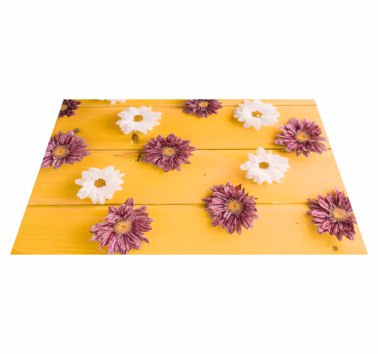 Rosa og hvite kronblader vinyl teppe blomster og planter - Tenstickers
