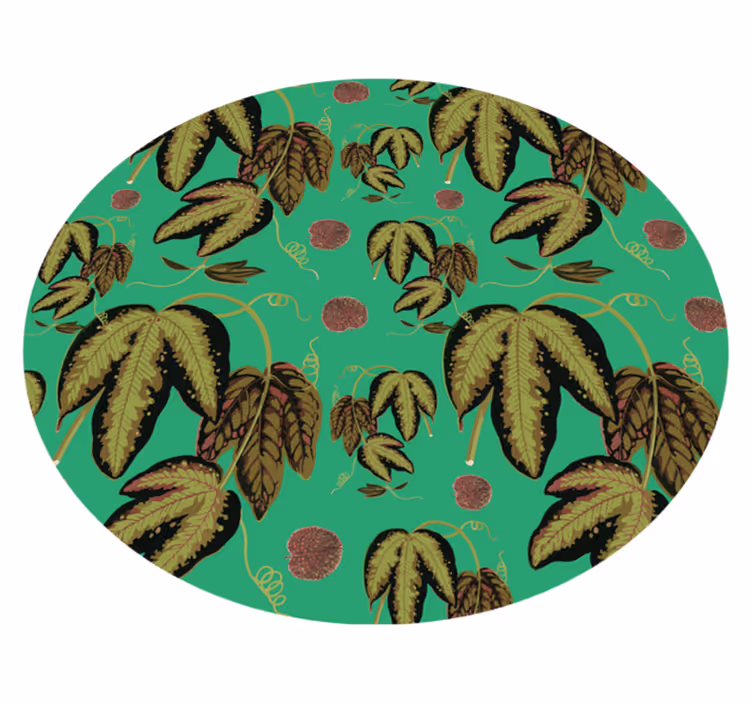 Grønt maranta mønster blomsterteppe - Tenstickers