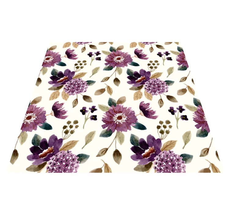 Blomstrende glede vinyl teppe blomster og planter - Tenstickers