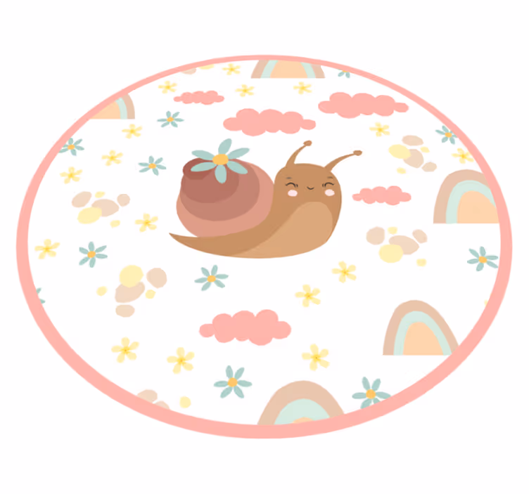 Munter snegleillustrasjon vinyl teppe baby - Tenstickers