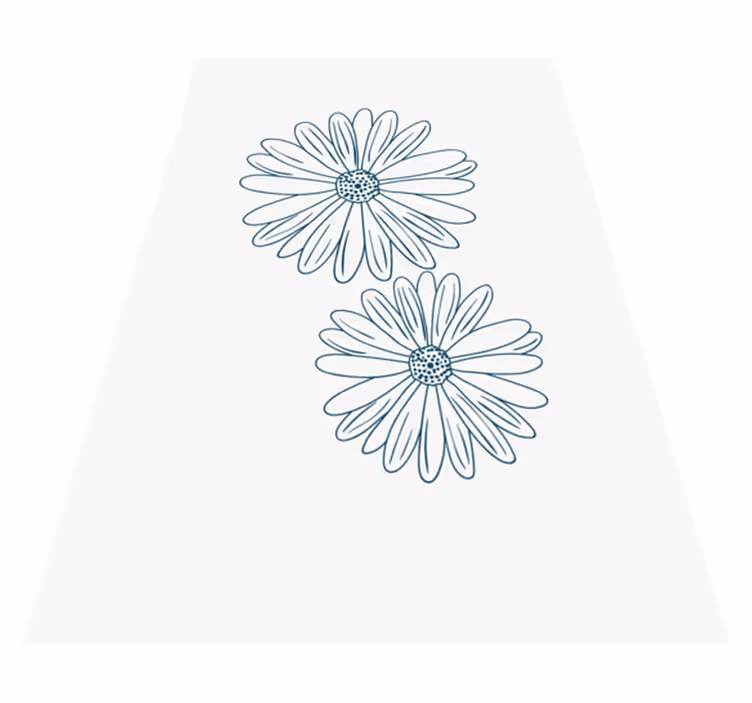 To silhuett blomster vinyl teppe - Tenstickers