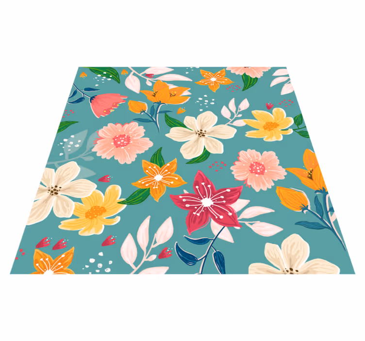Fargerike blomster sammen blomsterteppe - Tenstickers