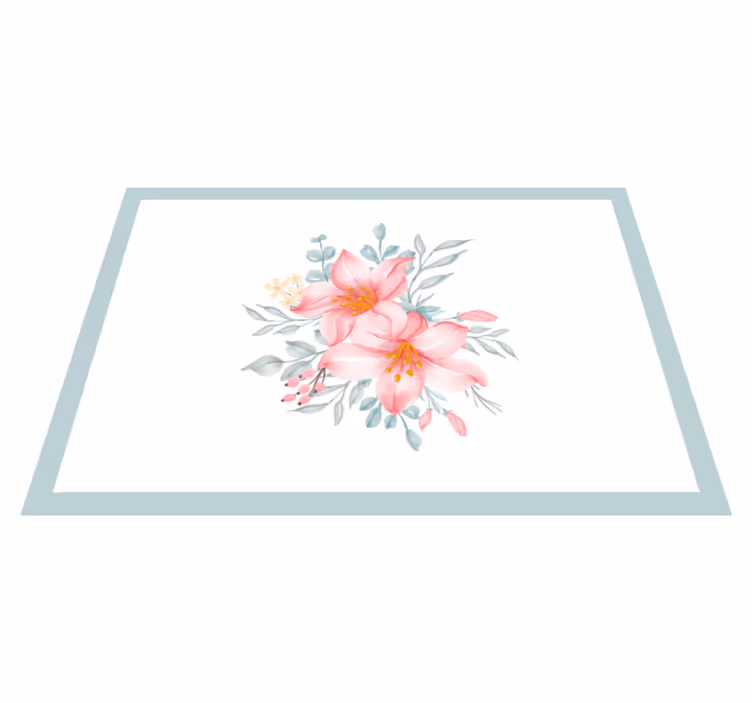 Vinyl teppe blomster og planter rosa blomsterprakt - Tenstickers