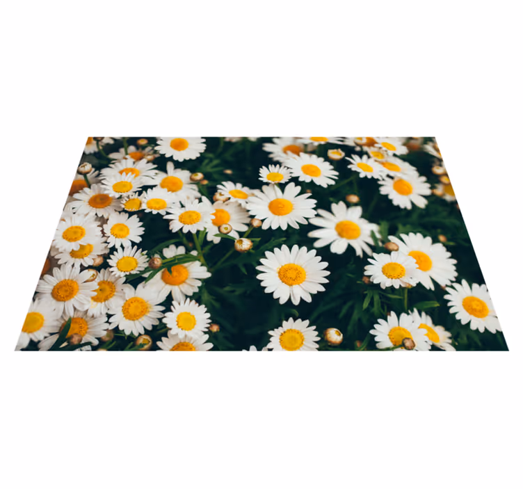 Tusenfryd blomstertrykk vinyl teppe blomster og planter - Tenstickers