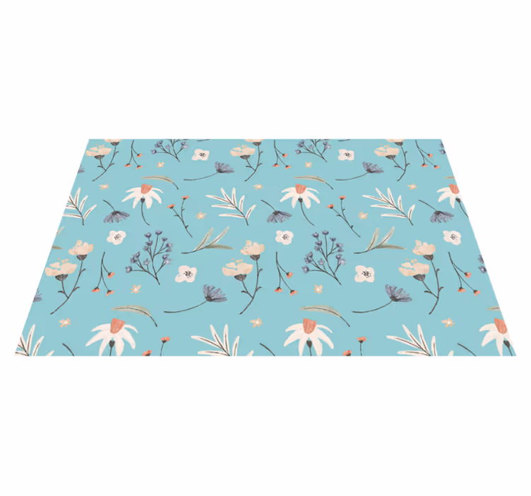 Blomstrende blomstermønstre vinyl teppe blomster og planter - Tenstickers