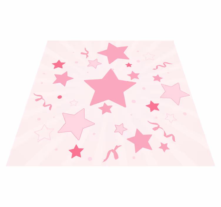 Rosa festlig motiv vinyl teppe stjerner - Tenstickers