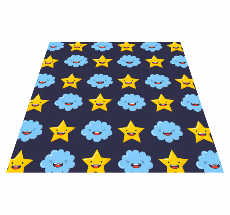 Morsomme smilende stjerner soveromteppe - Tenstickers
