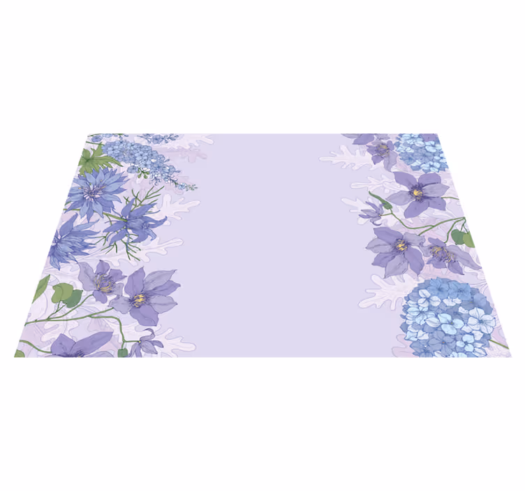 Lavendelblomsterdetaljer vinyl teppe blomster og planter - Tenstickers