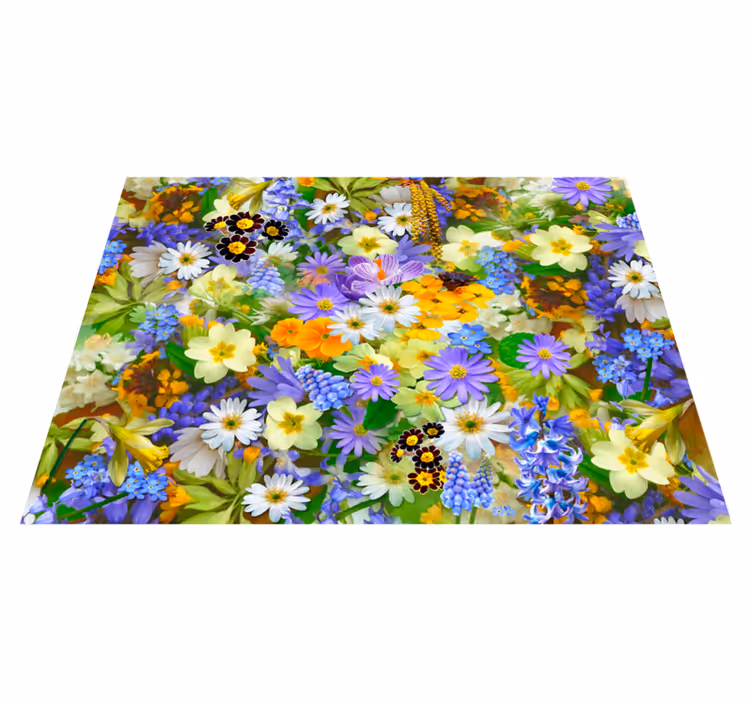 Levende blomstringskonsept vinyl teppe blomster og planter - Tenstickers