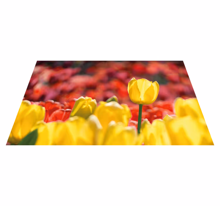 Røde og gule tulipaner blomsterteppe - Tenstickers