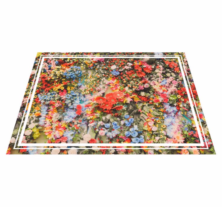 Fargerikt blomstermotiv vinyl teppe natur - Tenstickers